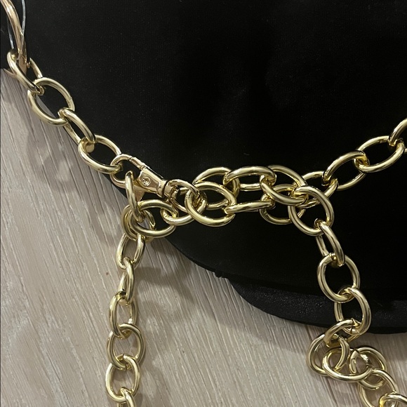 Black Velvet Chain Belt Bag/ Fanny pack - Picture 3 of 4